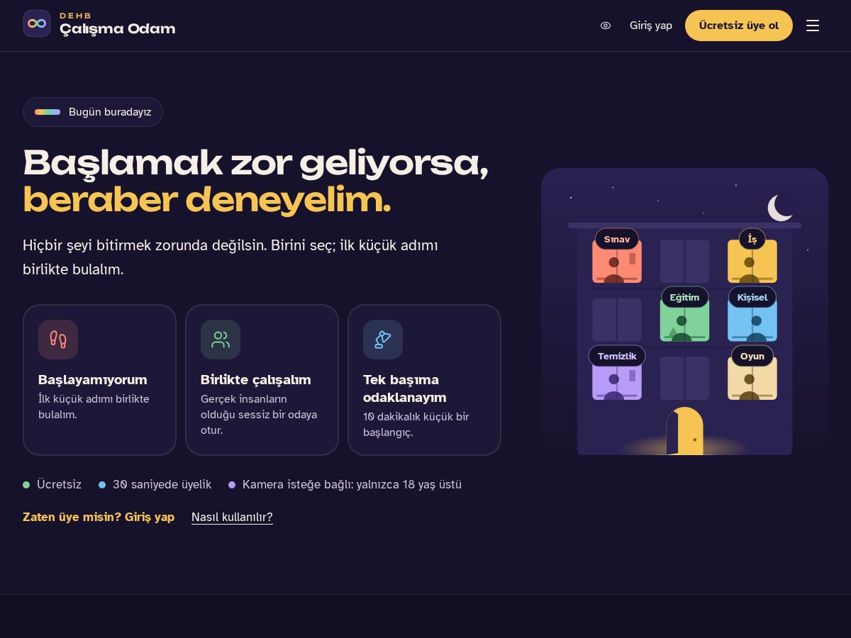 Landing-page snapshot of dehbcalismaodam.com