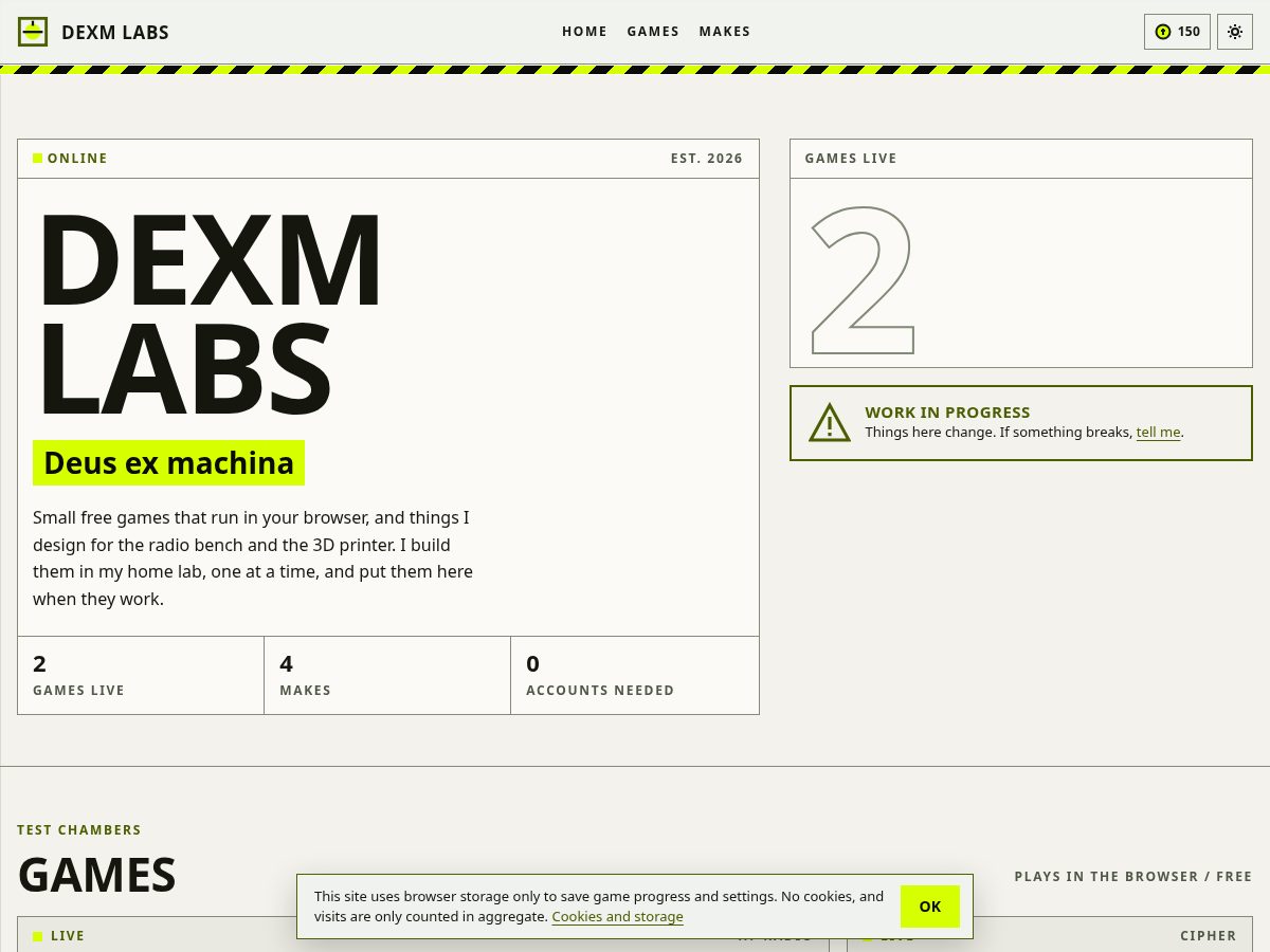 Landing-page snapshot of dexmlabs.app
