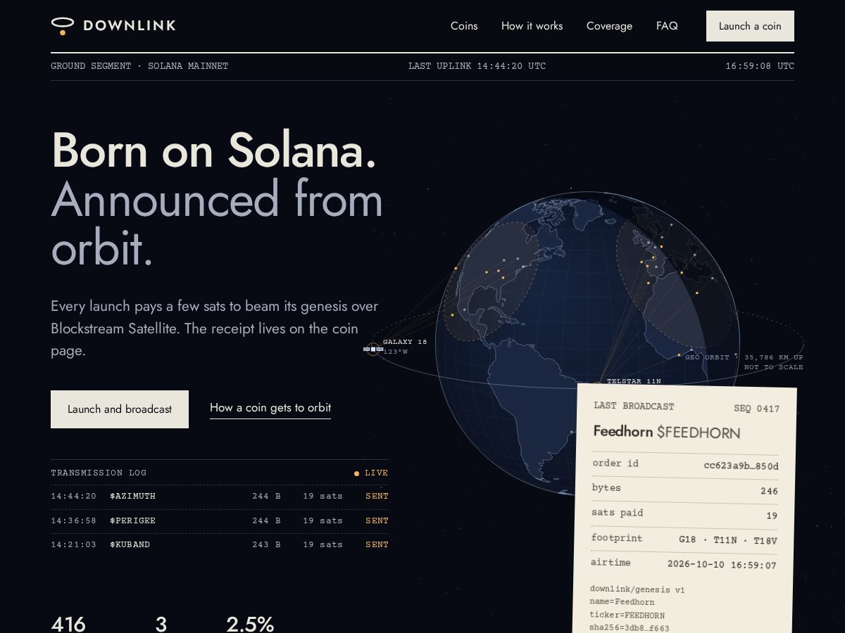 Landing-page snapshot of downlinkpad.fun