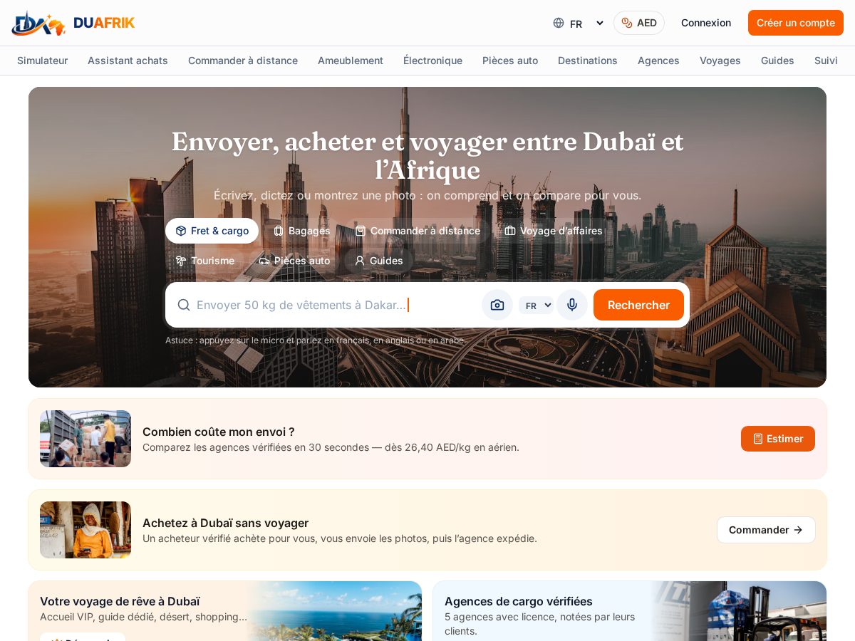 Landing-page snapshot of duafrik.com