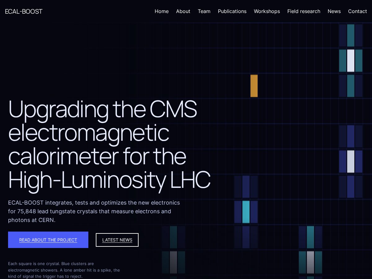 Landing-page snapshot of ecalboost.org