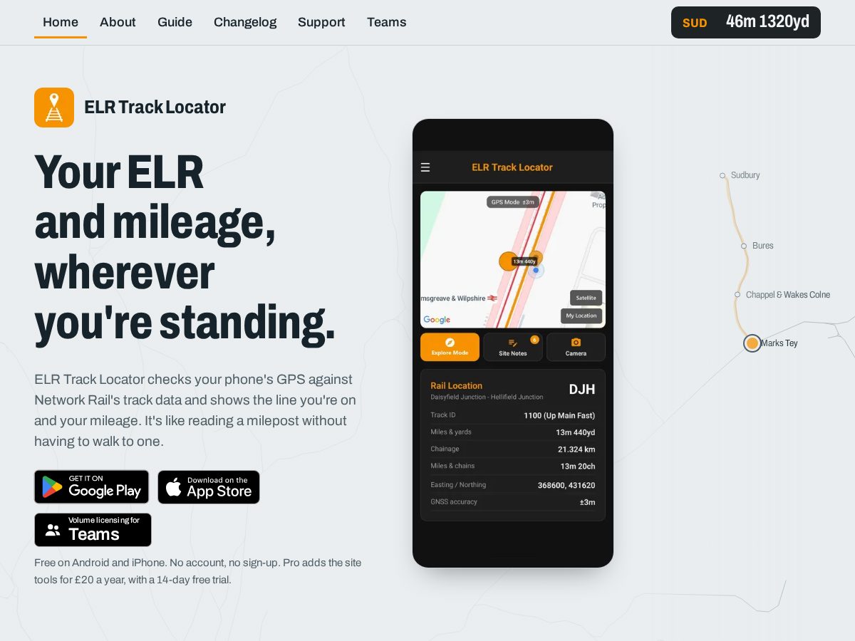 Landing-page snapshot of elrtracklocator.com