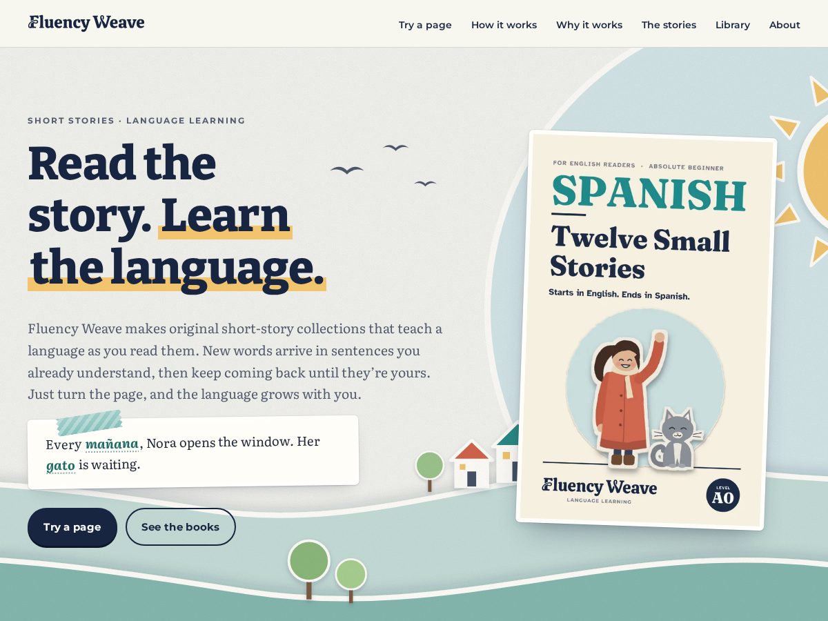 Landing-page snapshot of fluencyweave.com