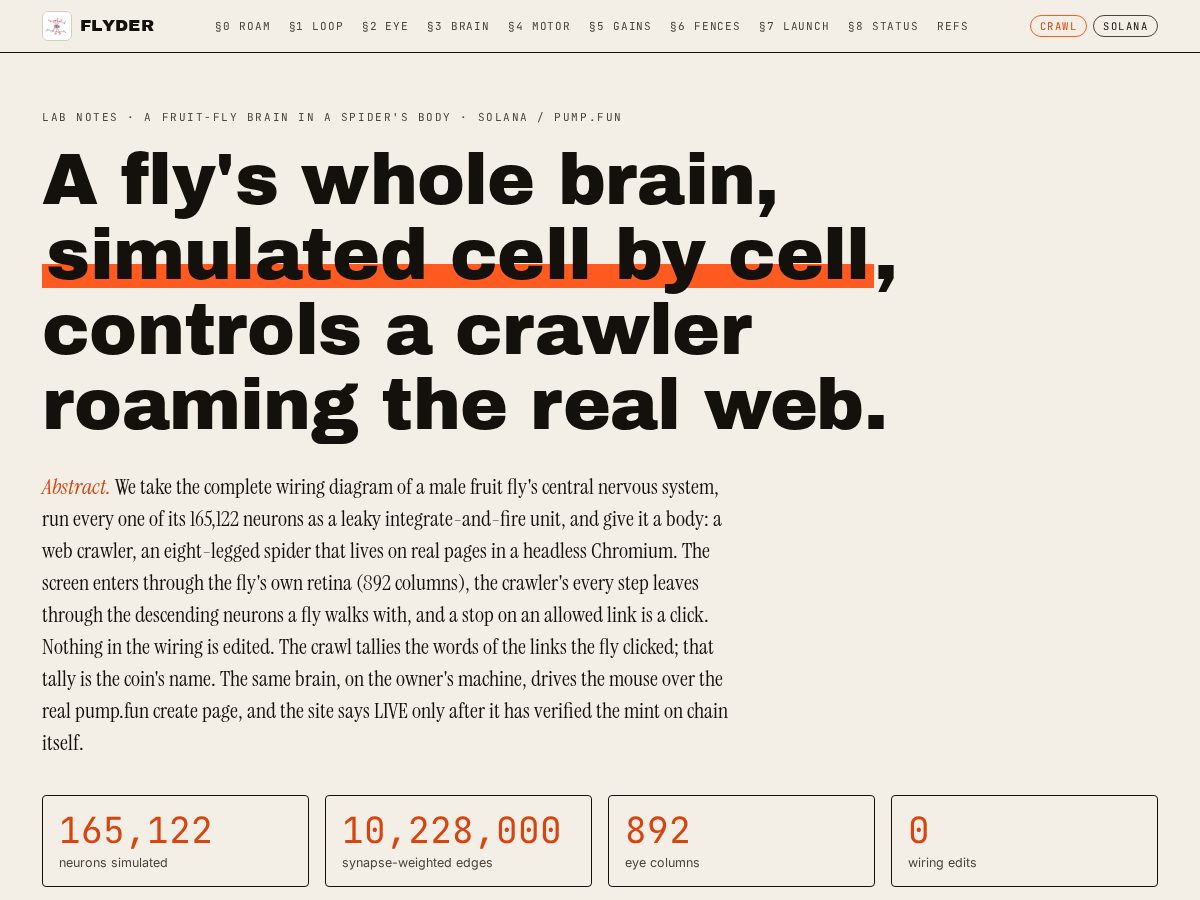 Landing-page snapshot of flyder.fun