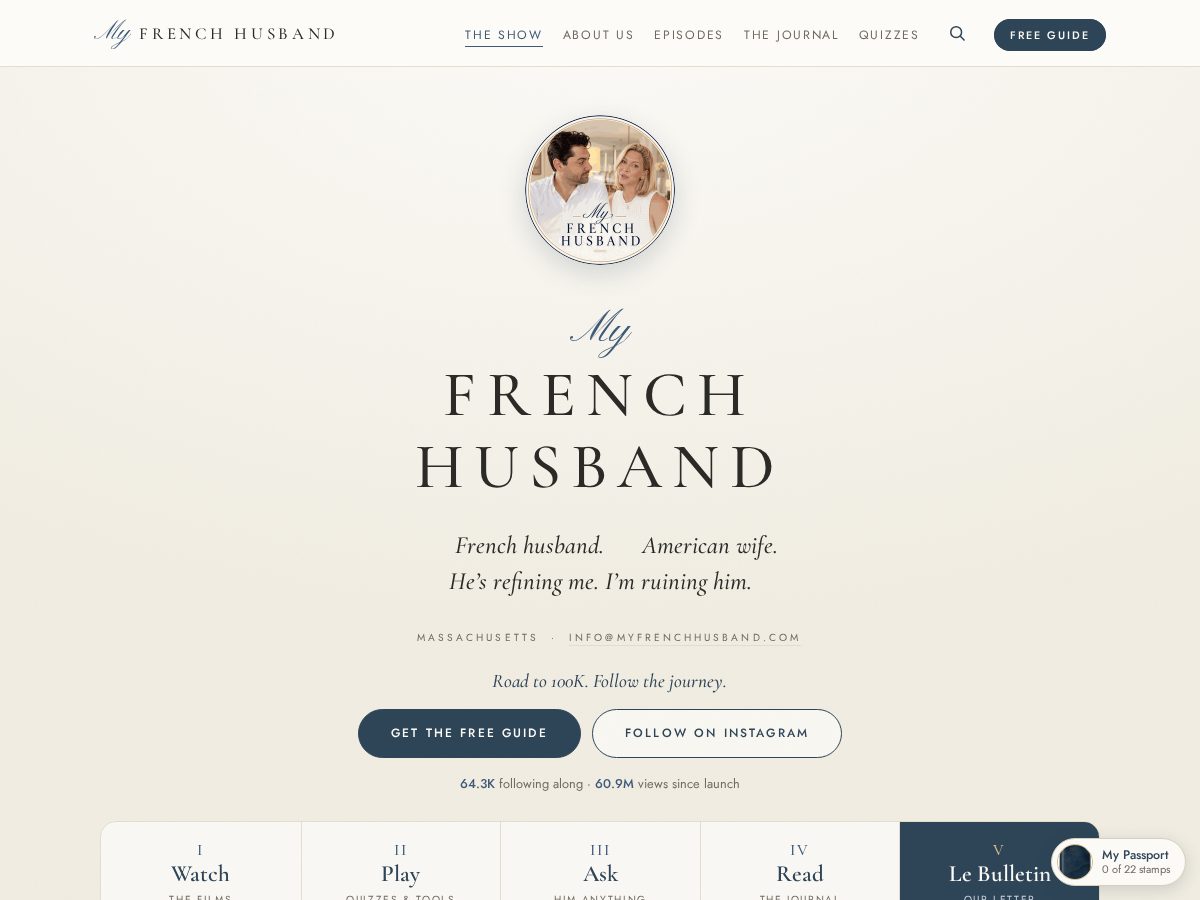 Landing-page snapshot of frenchhusband.com