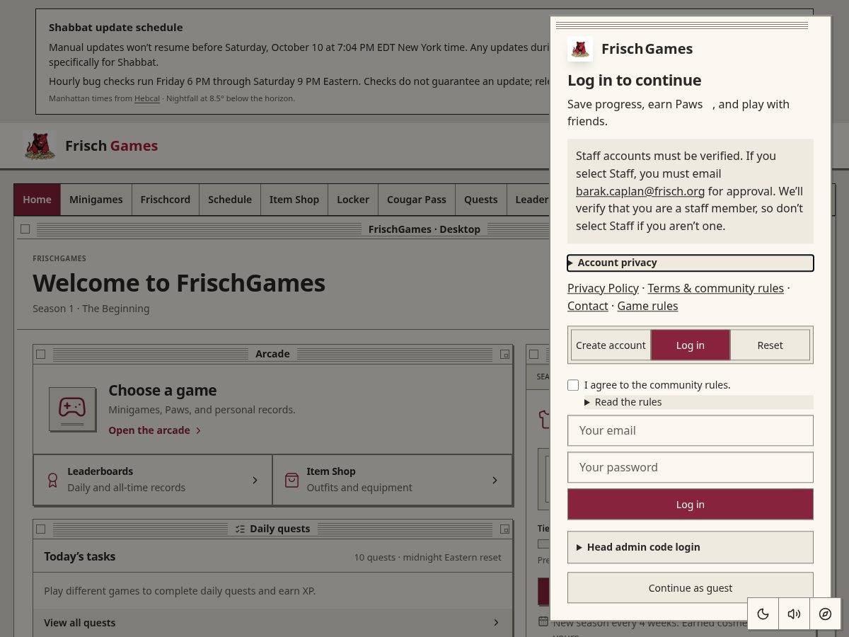 Landing-page snapshot of frischgames.org