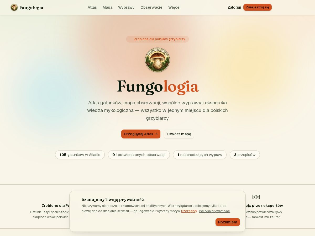 Landing-page snapshot of fungologia.com