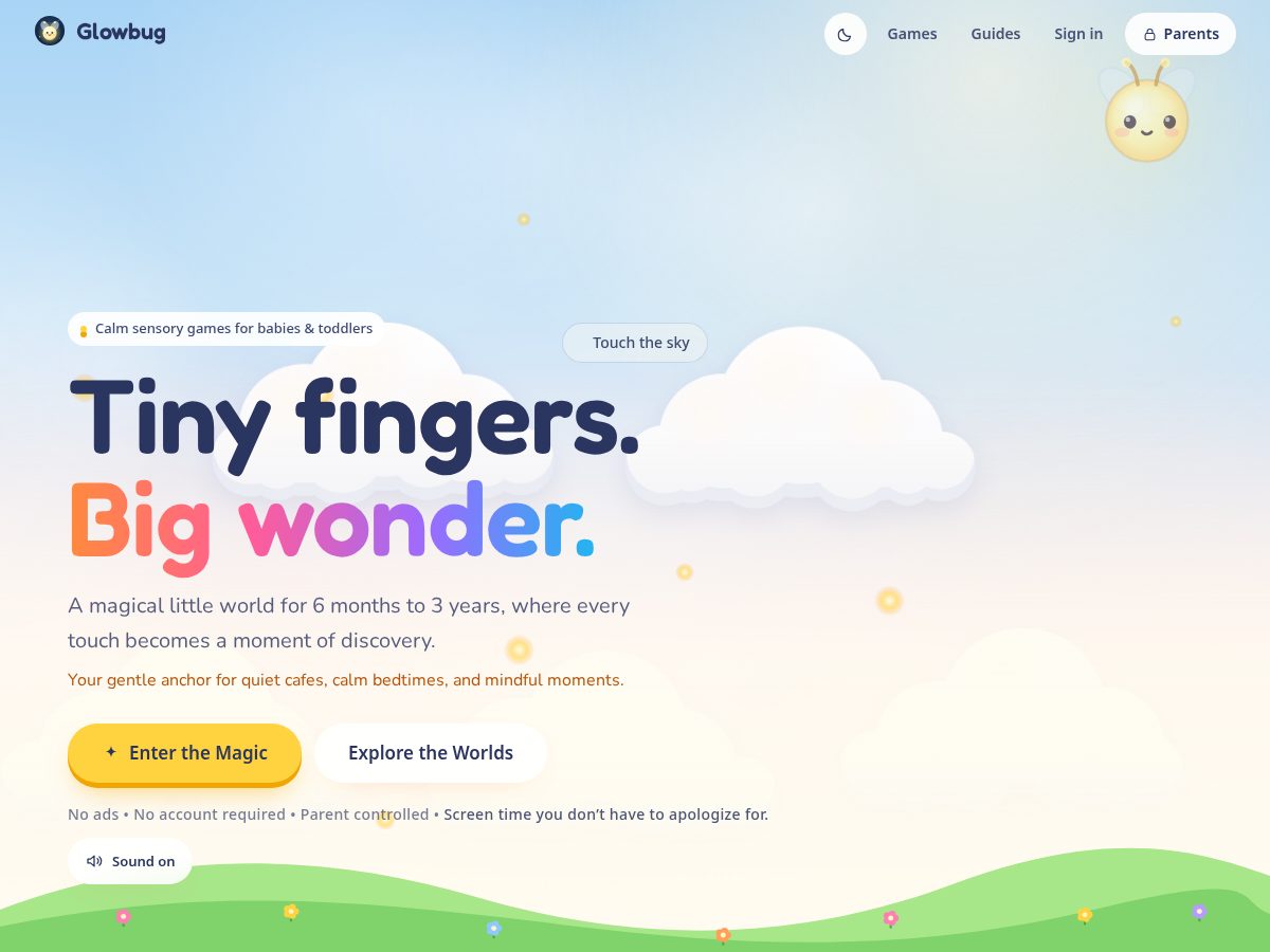 Landing-page snapshot of glowbug.space