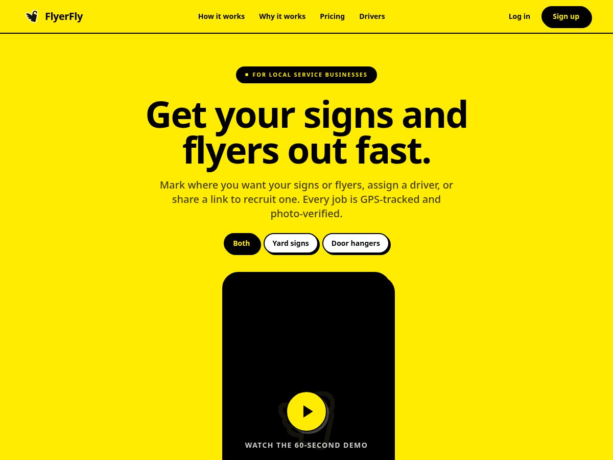 Landing-page snapshot of goflyerfly.com