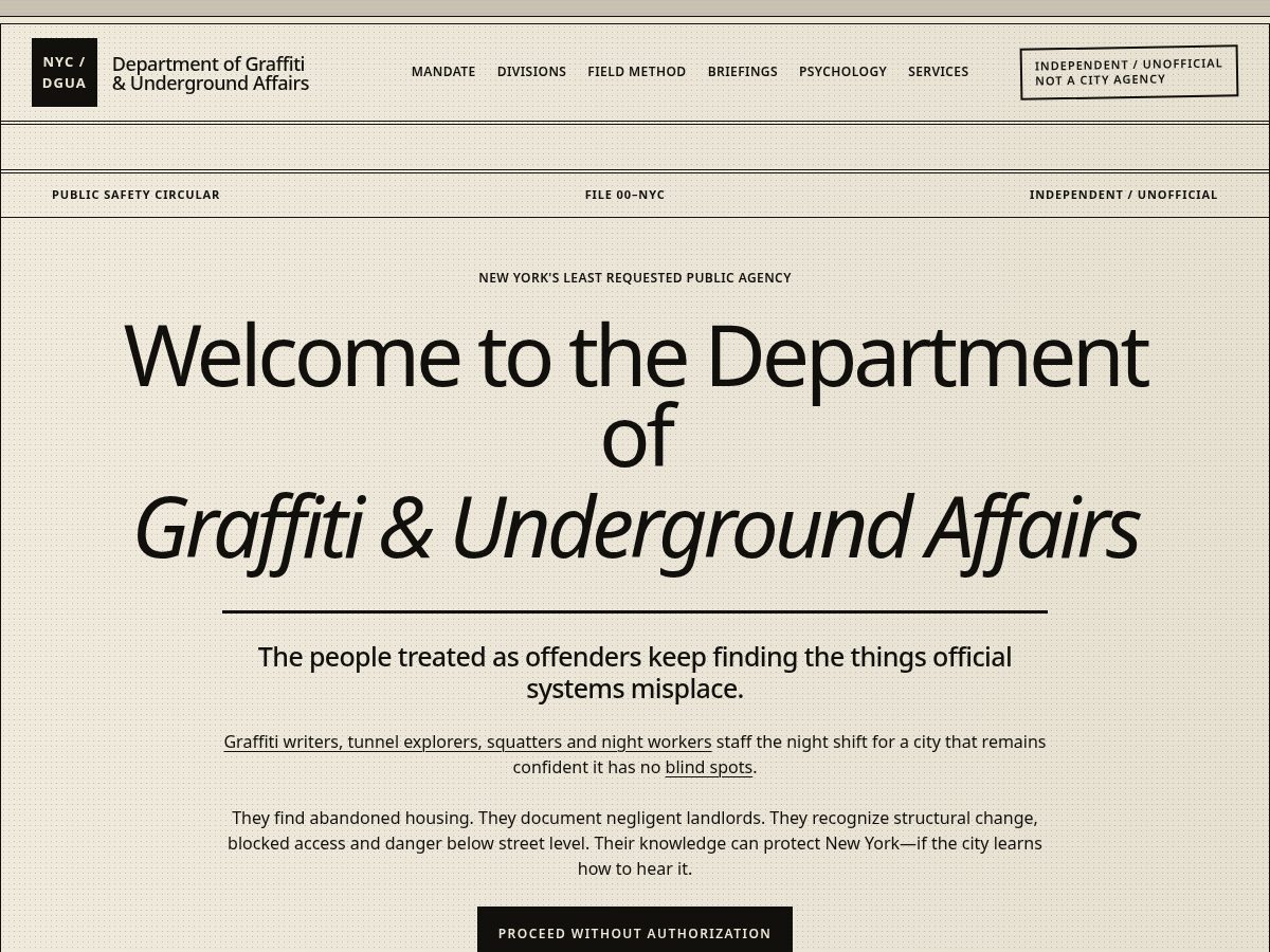 Landing-page snapshot of graffitinyc.org