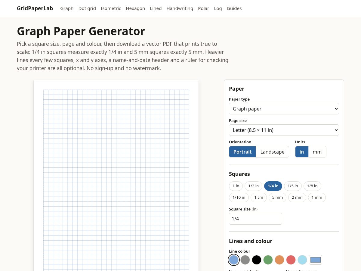 Landing-page snapshot of gridpaperlab.com