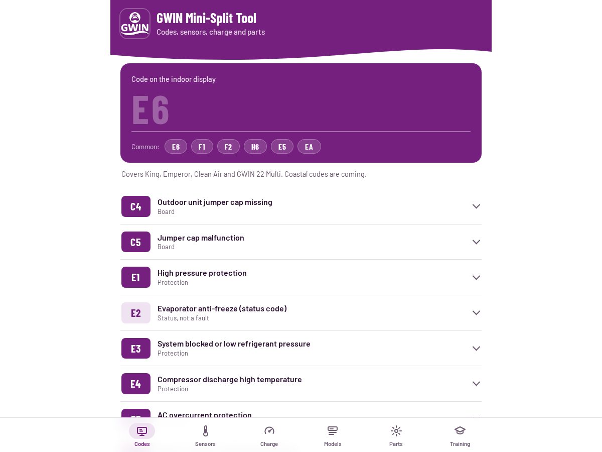 Landing-page snapshot of gwinminisplittool.com
