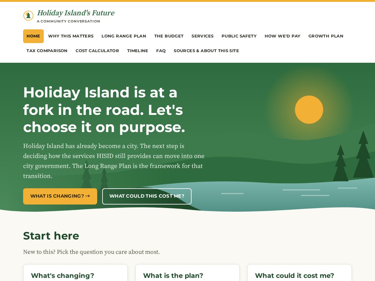 Landing-page snapshot of holidayislandfuture.com