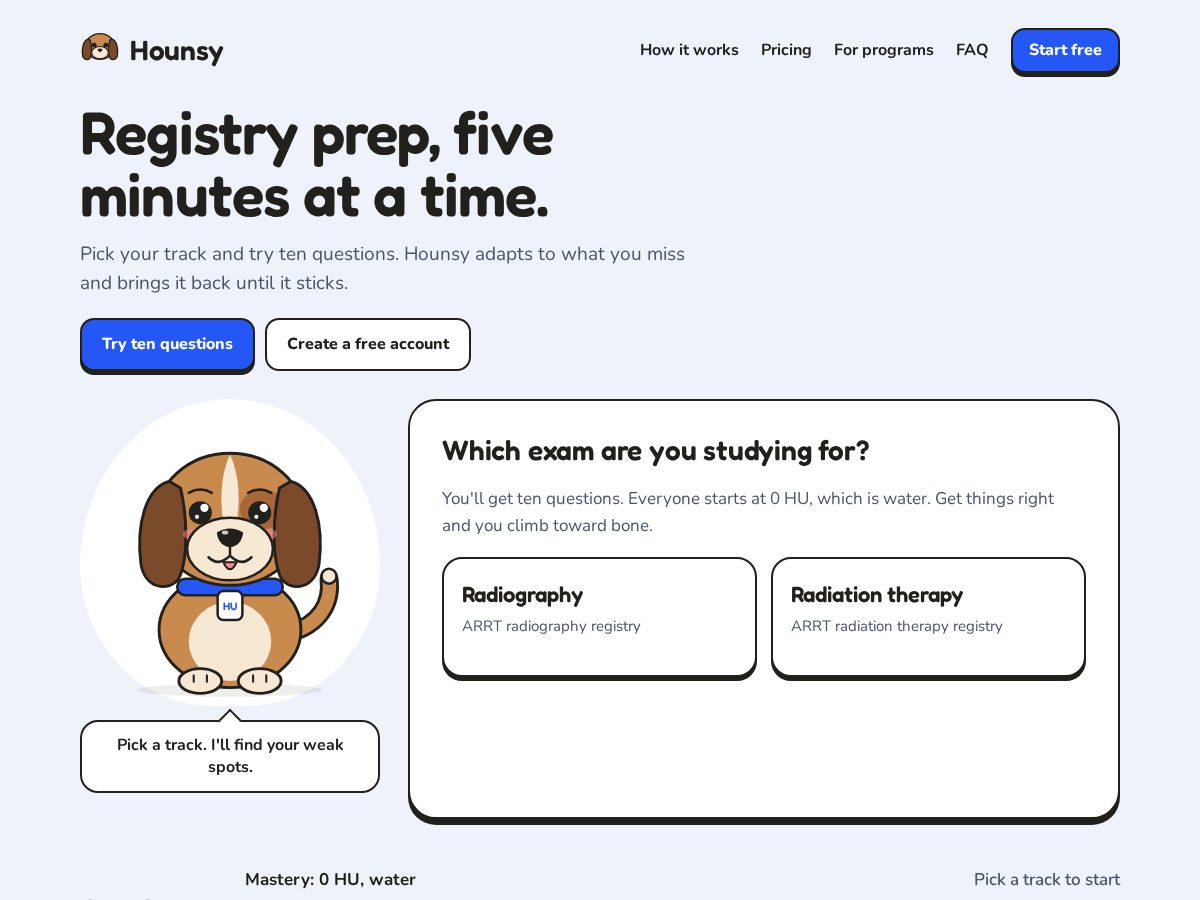 Landing-page snapshot of hounsy.app