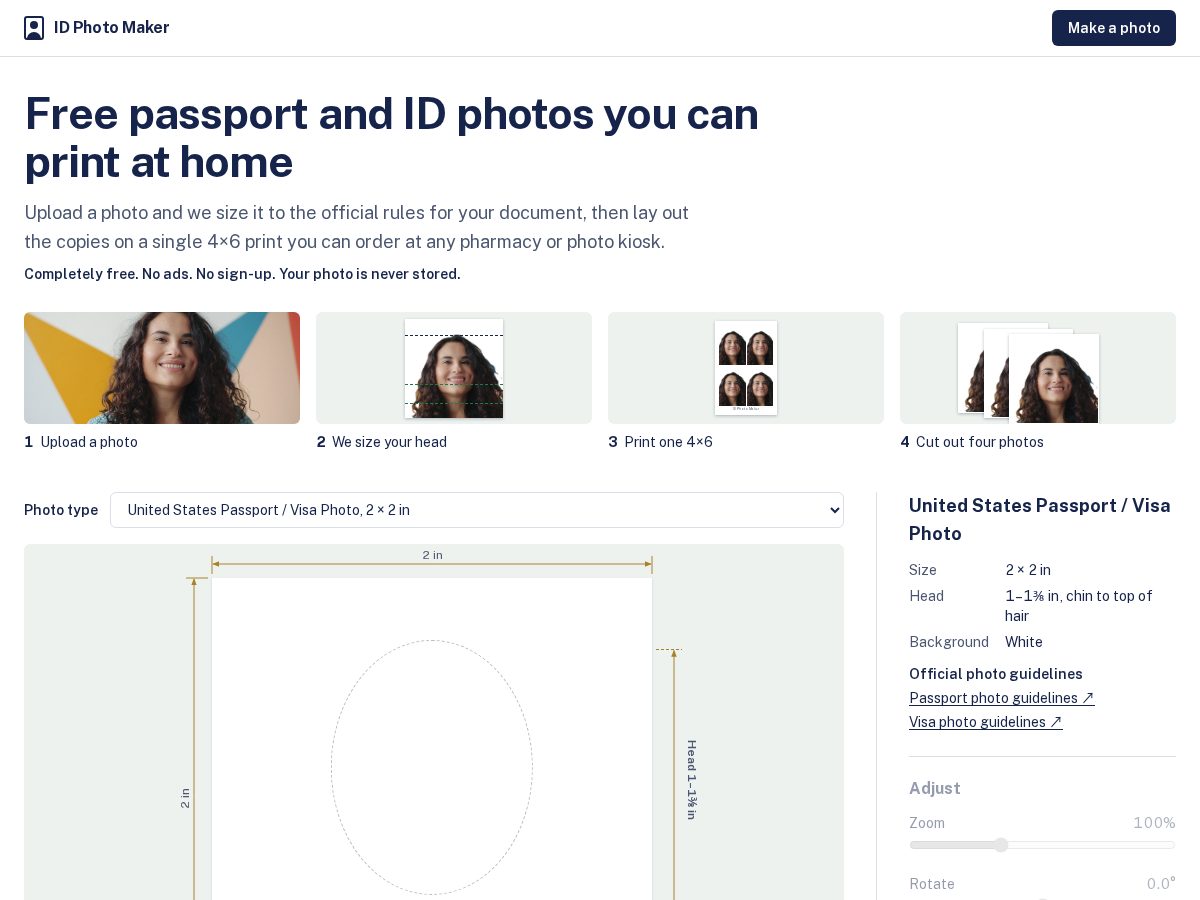 Landing-page snapshot of idphoto.dev