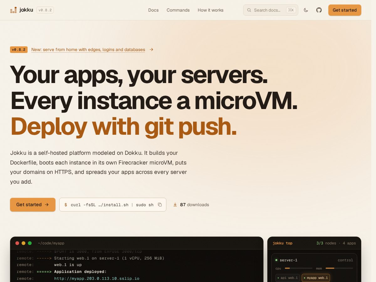 Landing-page snapshot of jokku.dev