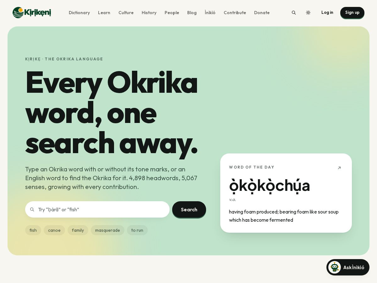 Landing-page snapshot of kirikeni.com