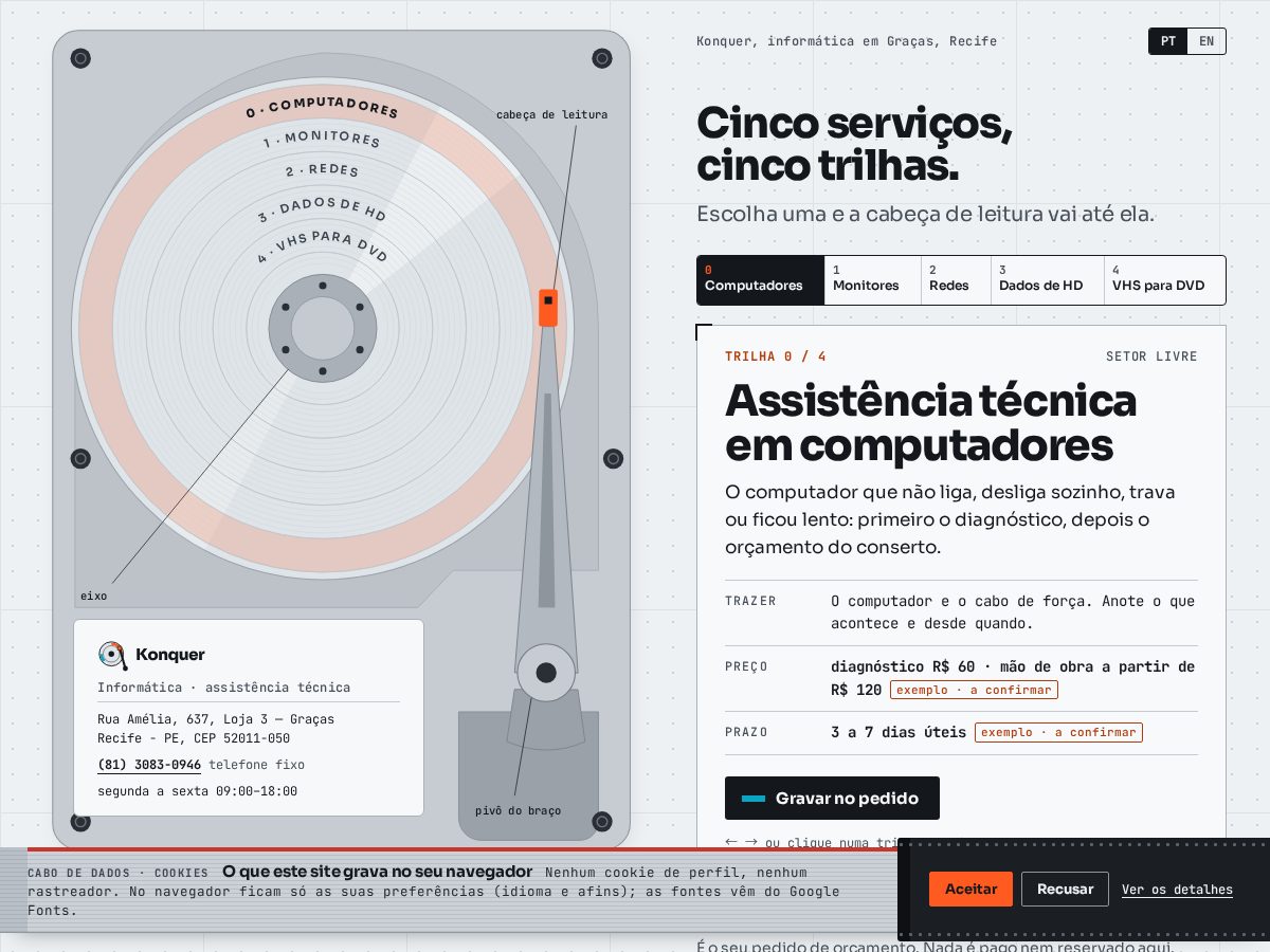 Landing-page snapshot of konquer.lat