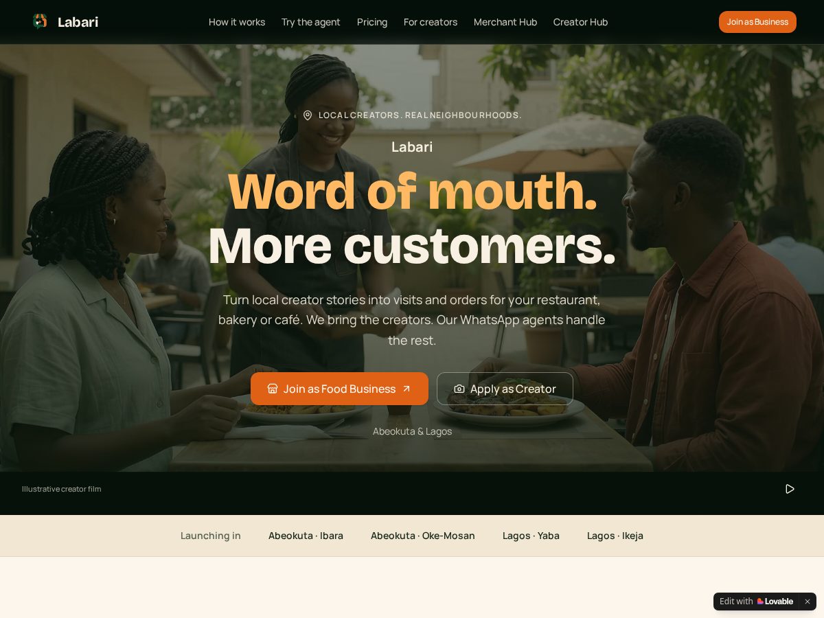 Landing-page snapshot of labari.xyz