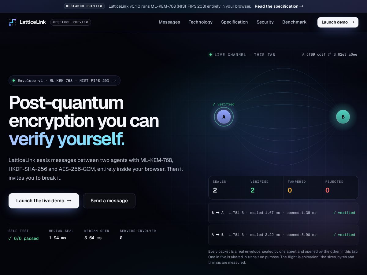 Landing-page snapshot of latlink.xyz