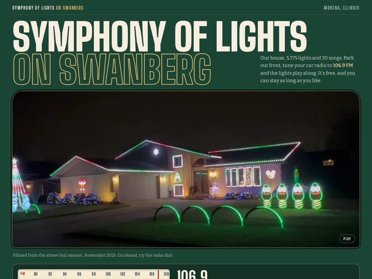 Landing-page snapshot of lightsonswanberg.com