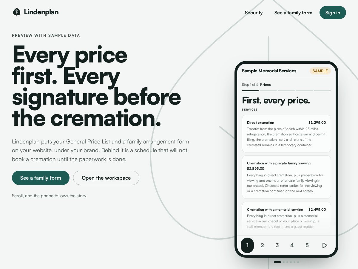 Landing-page snapshot of lindenplan.com