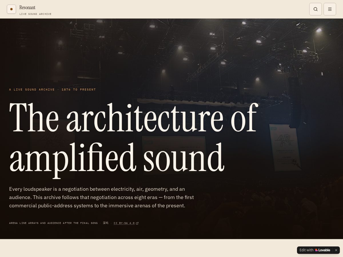 Landing-page snapshot of liveaudiohistory.com