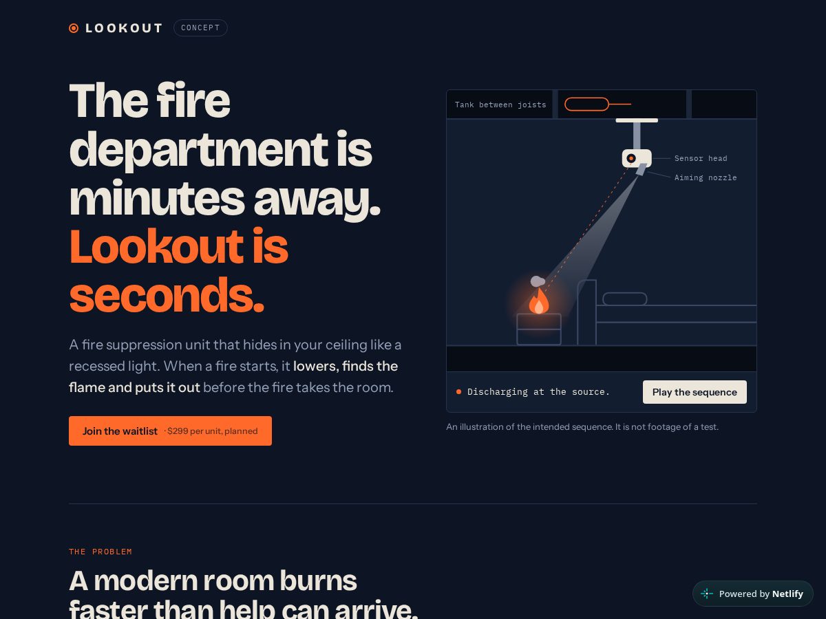 Landing-page snapshot of lookoutfire.com