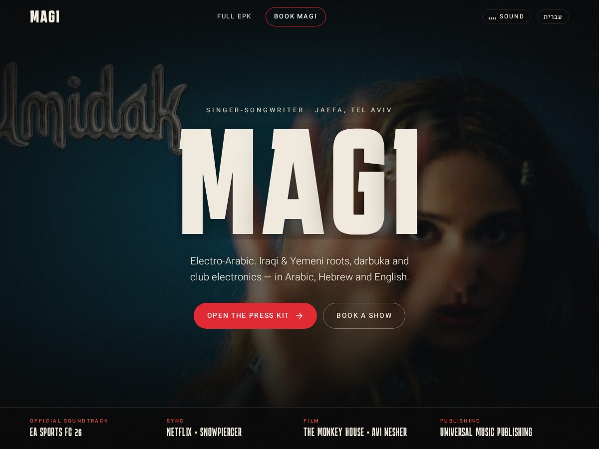 Landing-page snapshot of magi-epk.com