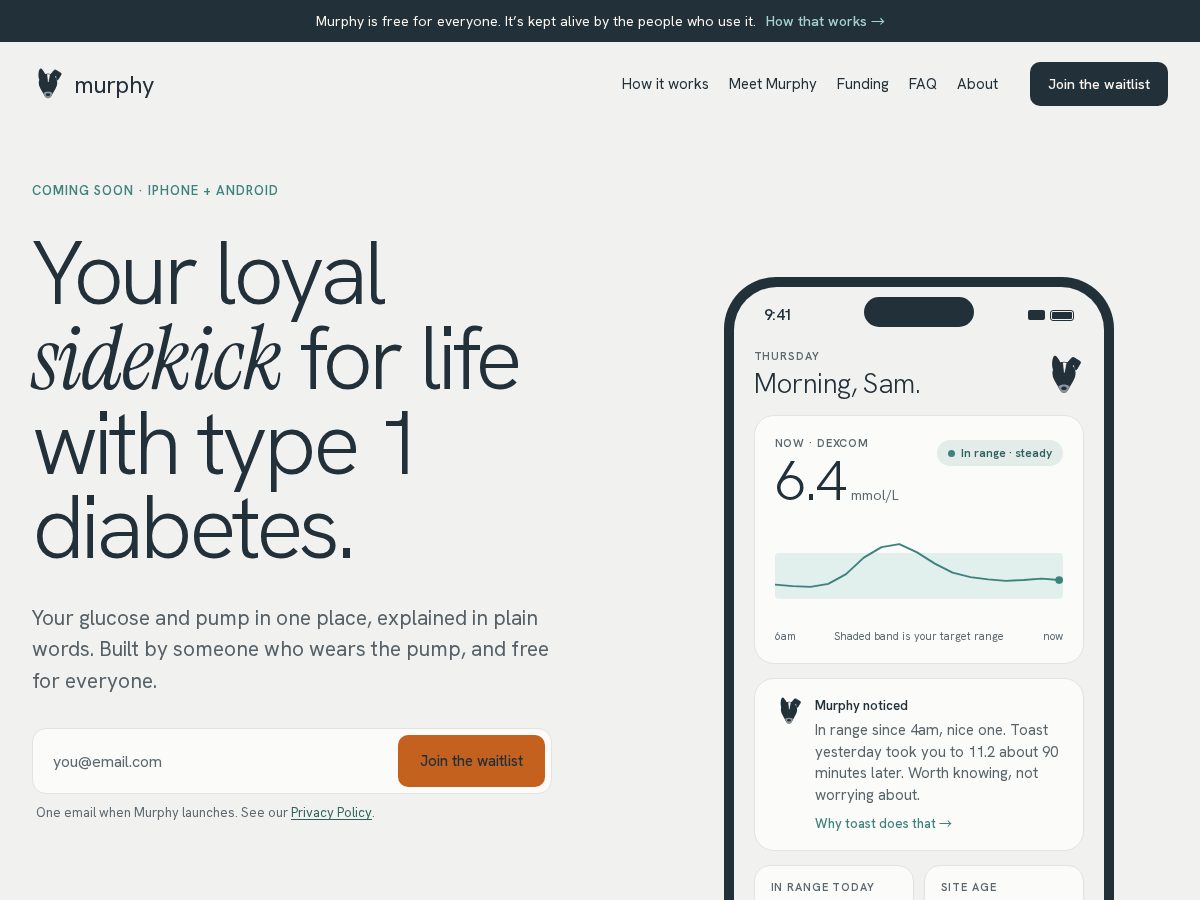 Landing-page snapshot of meetmurphy.app
