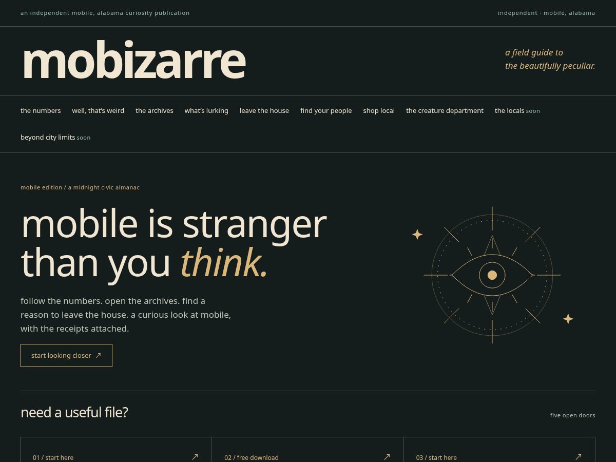 Landing-page snapshot of mobizarre.com