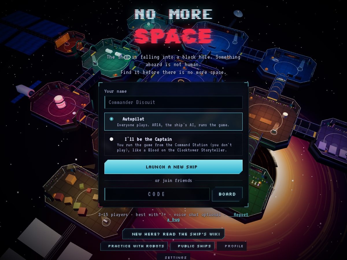 Landing-page snapshot of nomorespace.online