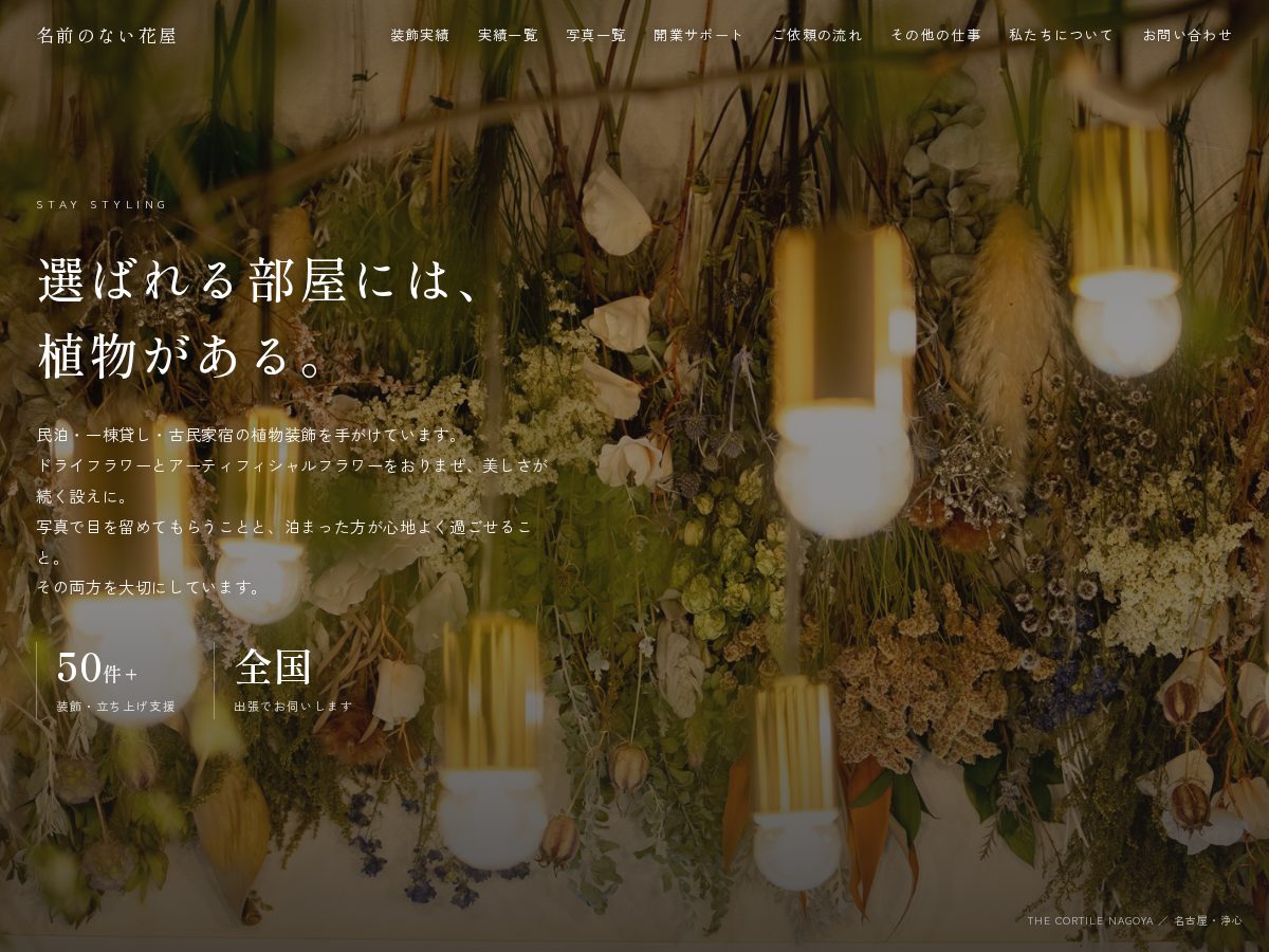 Landing-page snapshot of nonameflower.com