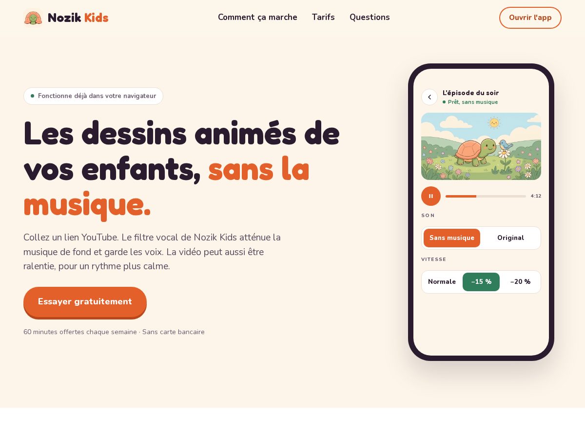 Landing-page snapshot of nozikids.com