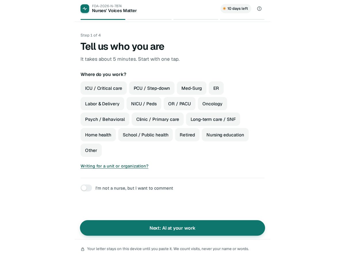 Landing-page snapshot of nursesvoicesmatter.com