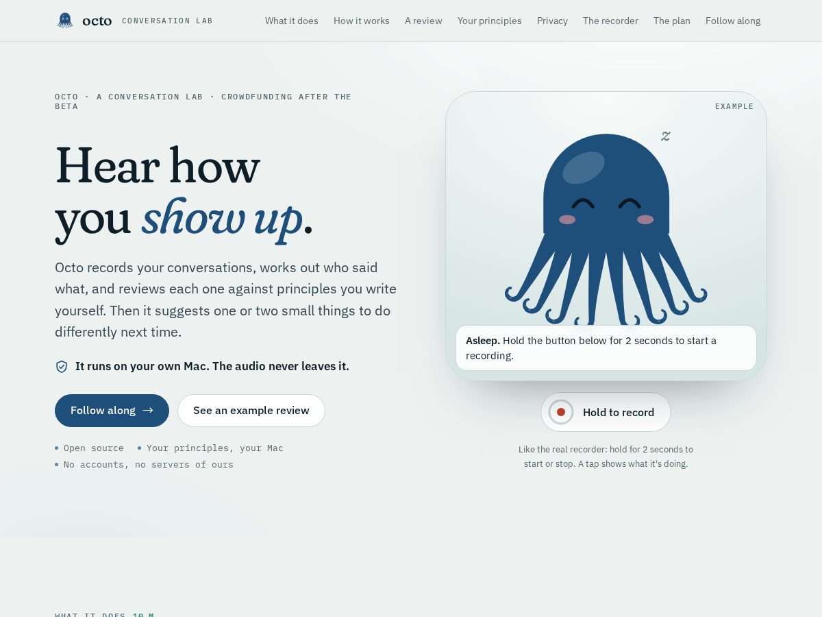 Landing-page snapshot of octolab.online