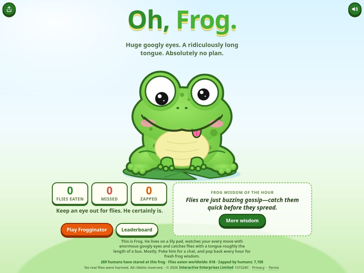 Landing-page snapshot of ohfrog.com