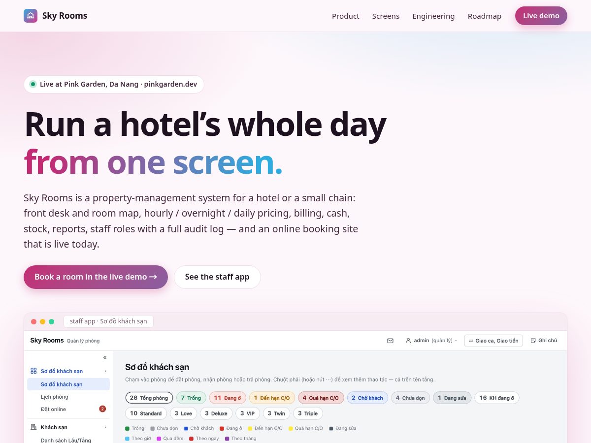 Landing-page snapshot of pinkgarden.dev