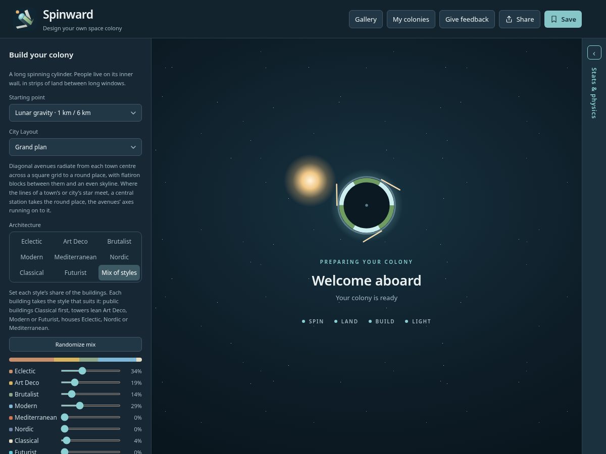 Landing-page snapshot of playspinward.com