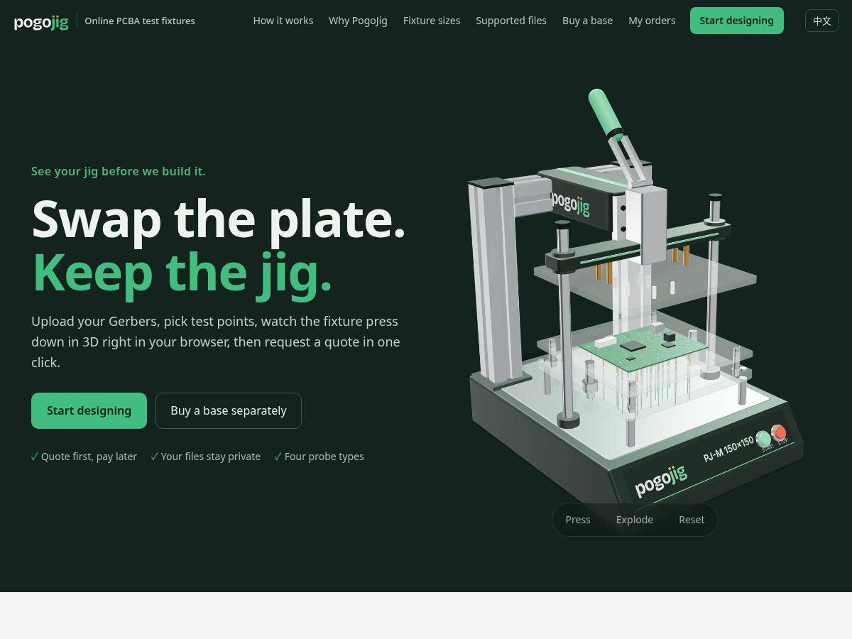 Landing-page snapshot of pogojig.com