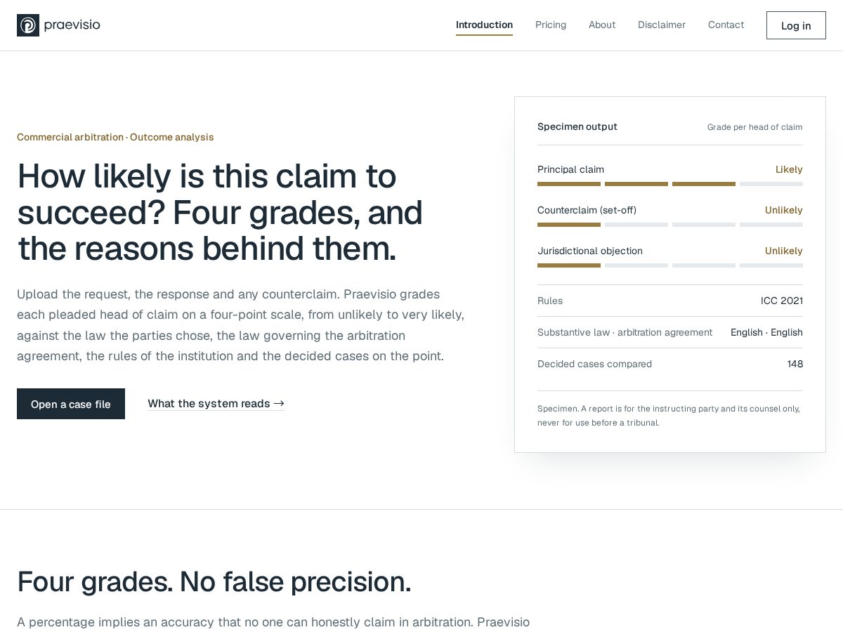 Landing-page snapshot of praevisio.app