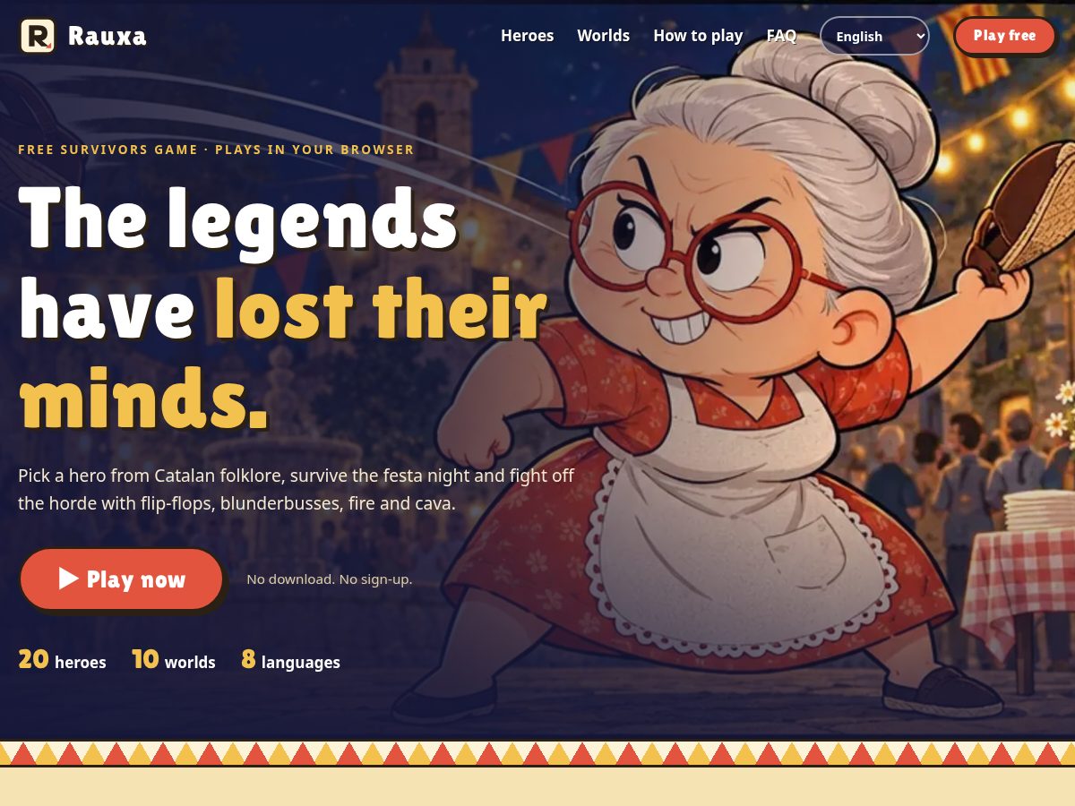 Landing-page snapshot of rauxa.party
