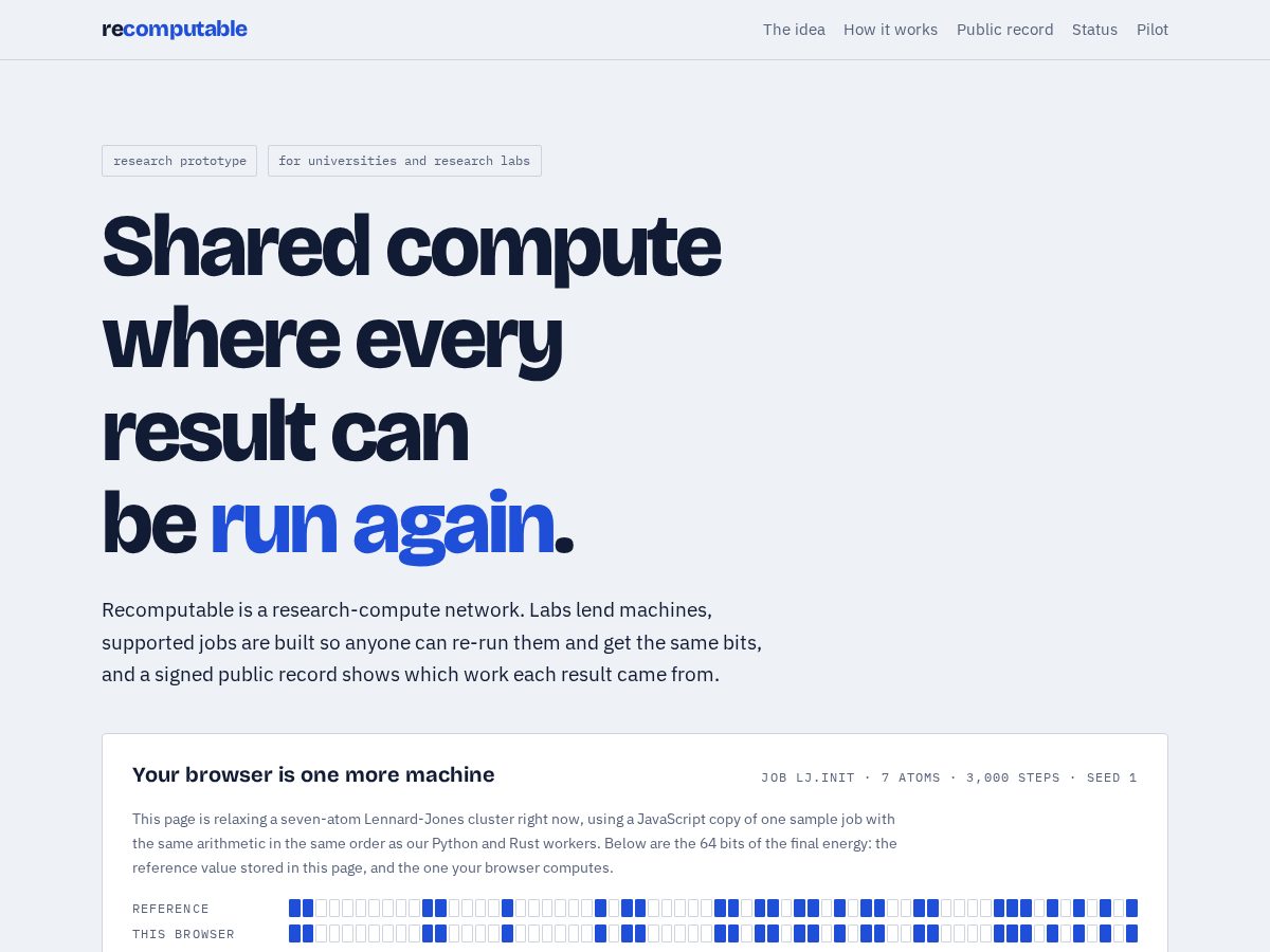 Landing-page snapshot of recomputable.com