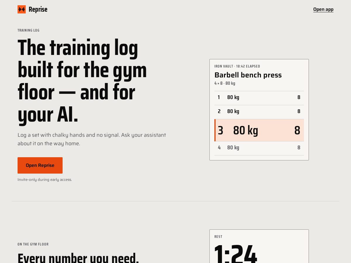 Landing-page snapshot of reprise.fyi
