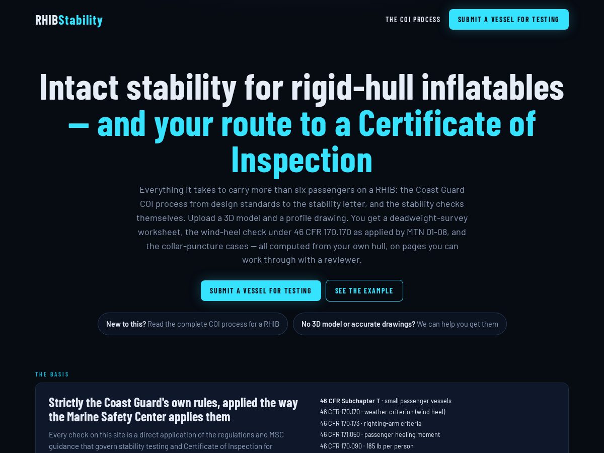 Landing-page snapshot of rhibstability.com