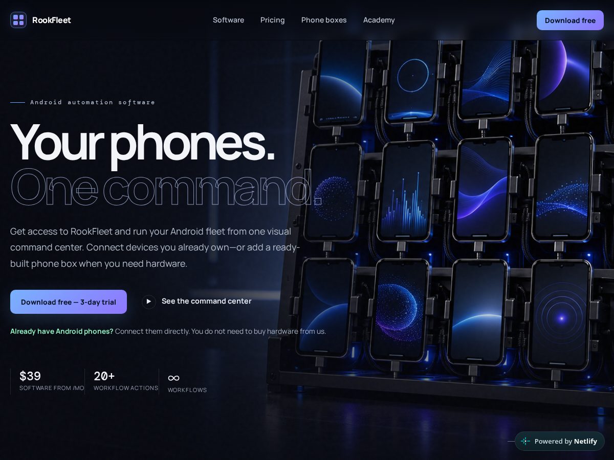 Landing-page snapshot of rookfleet.com