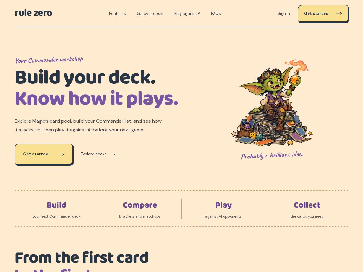 Landing-page snapshot of rulezero.fyi