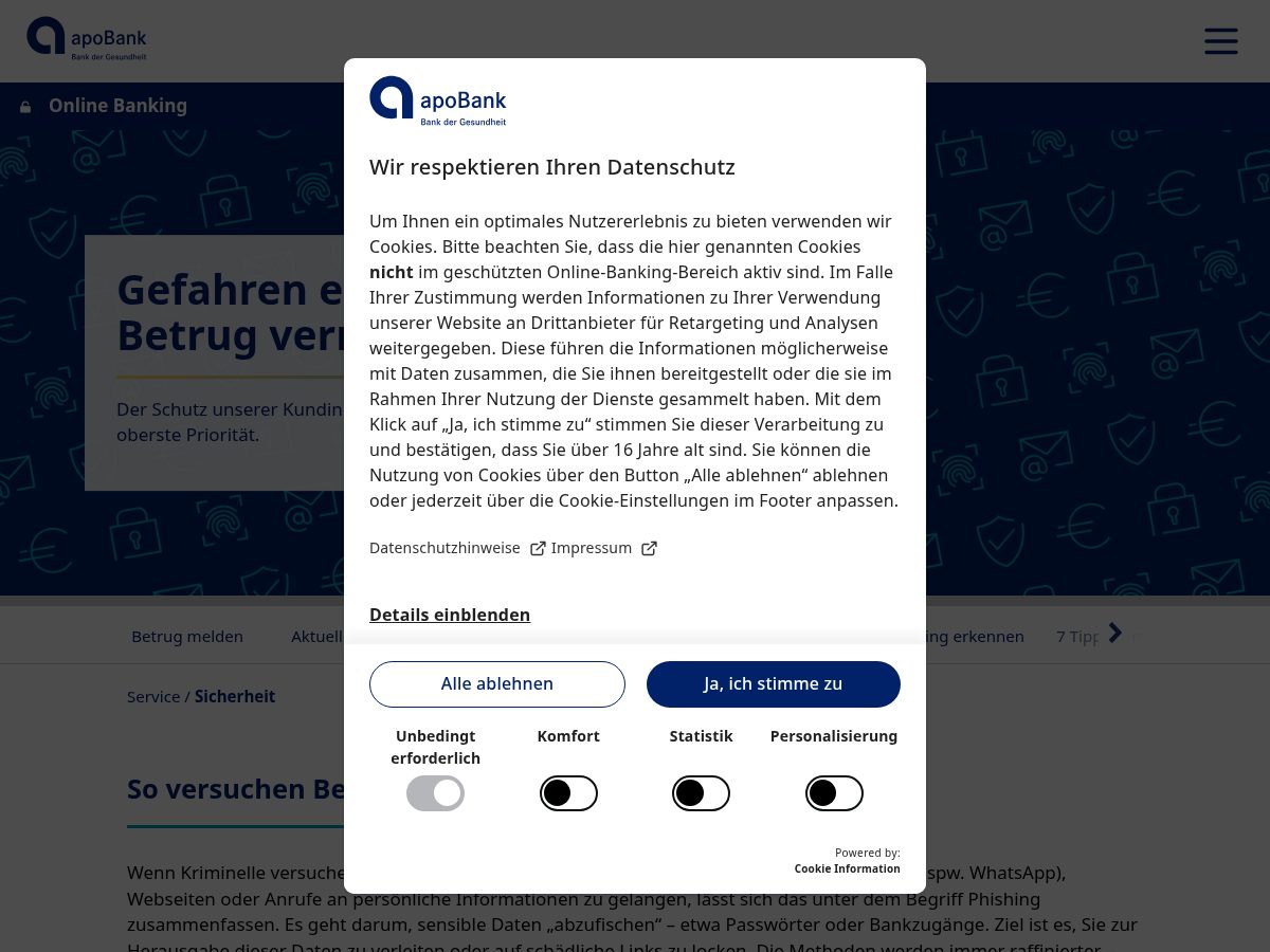 Landing-page snapshot of service-sicherung.live