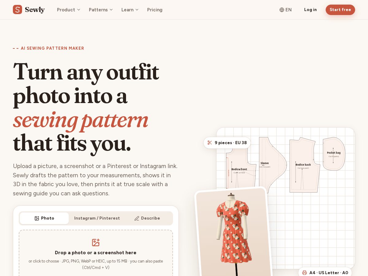 Landing-page snapshot of sewly.app