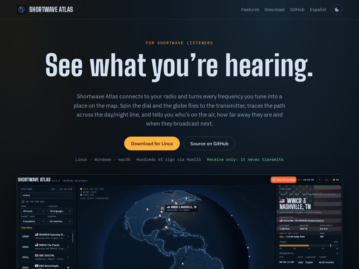 Landing-page snapshot of shortwaveatlas.org
